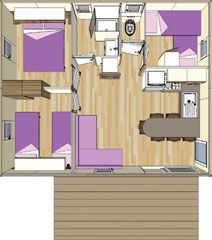 Plan Chalet camping Prestige Plan Chalet Prestige camping près de Tulle