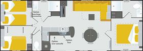 Plan mobil-home Cottage Family Prestige Plan mobil-home camping Cottage Family Prestige à Argentat